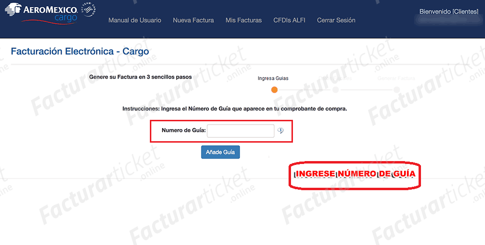 Facturación Ticket Aeromexico Cargo