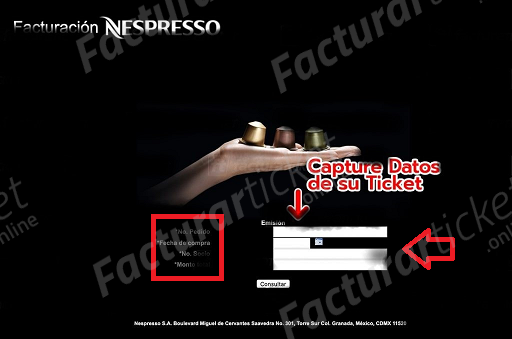 Facturación Ticket Nespresso