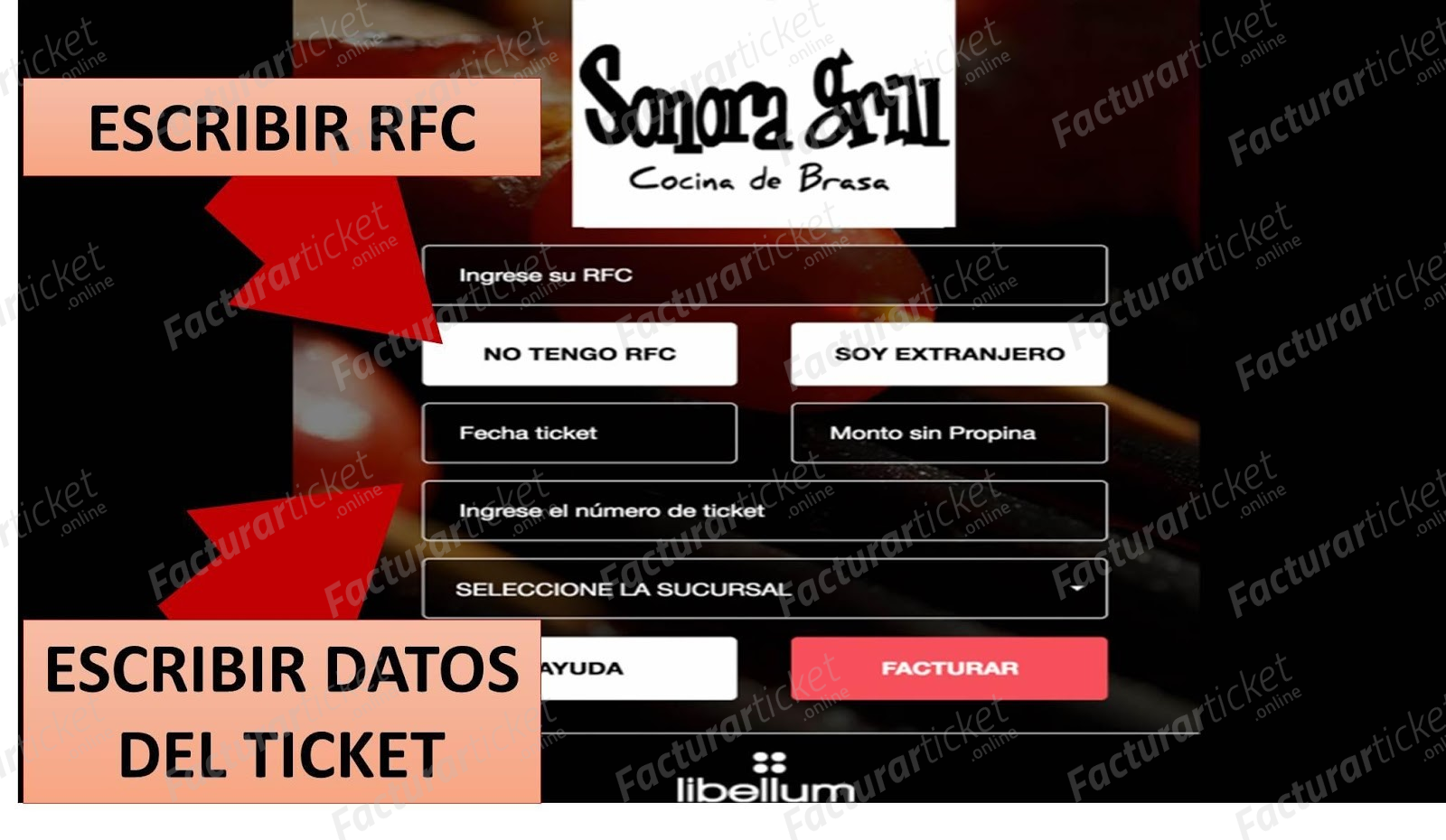 Facturación Ticket Sonora Grill