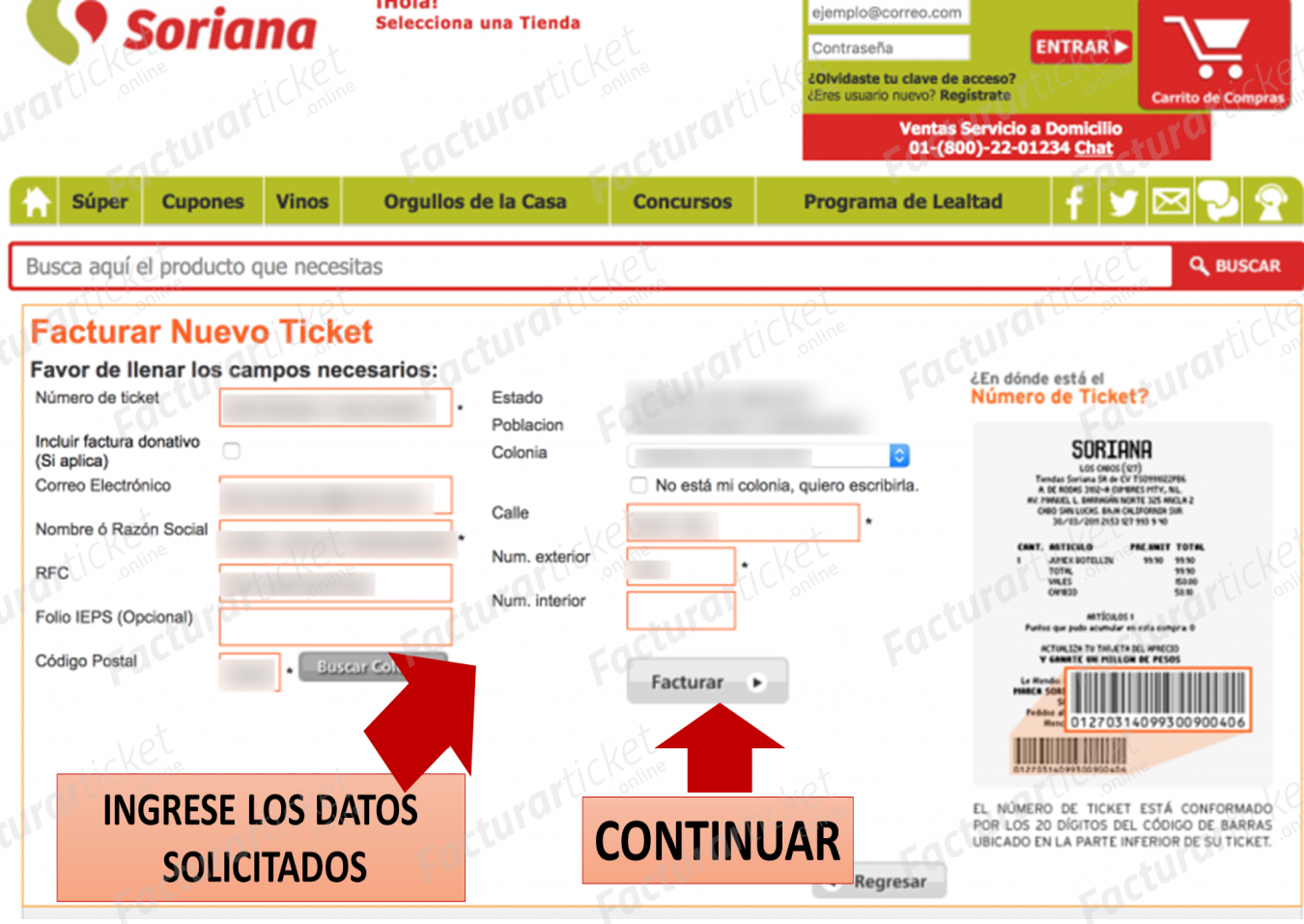 Facturación Ticket Soriana