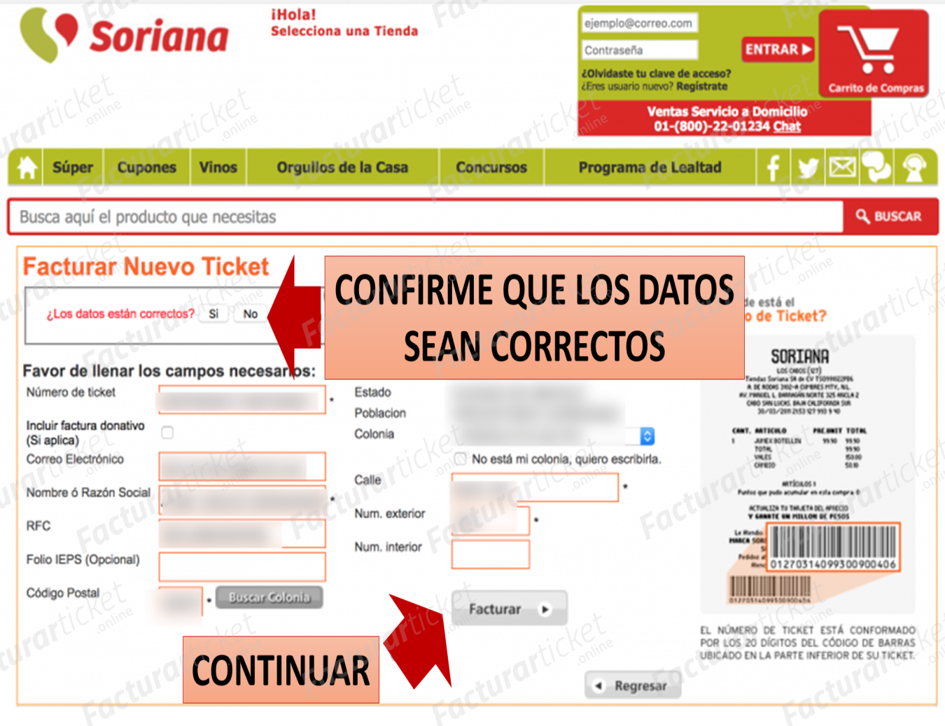 Facturación Ticket Soriana
